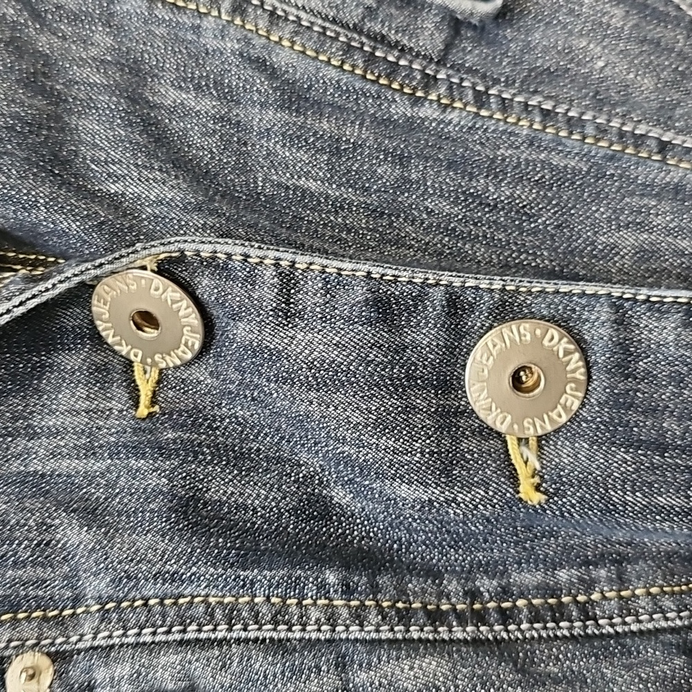 DKNY Jeans Denim Jacket Two Button Blazer Large Blue - Picture 4 of 8